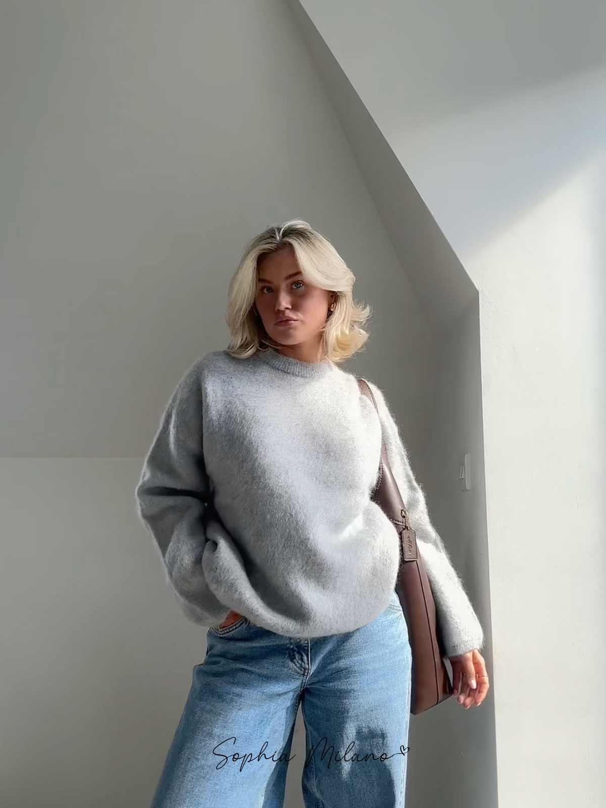 Women's Soft Knit Jumper with Round Neck