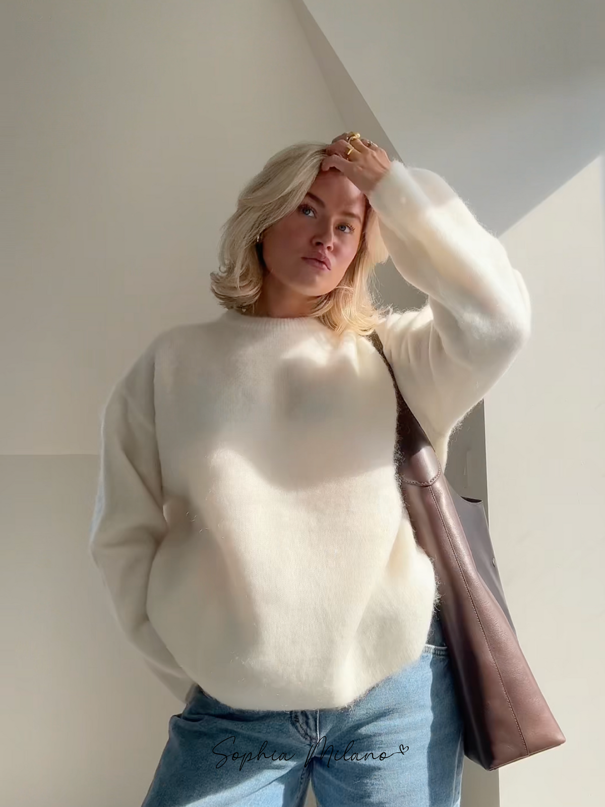 Women's Soft Knit Jumper with Round Neck