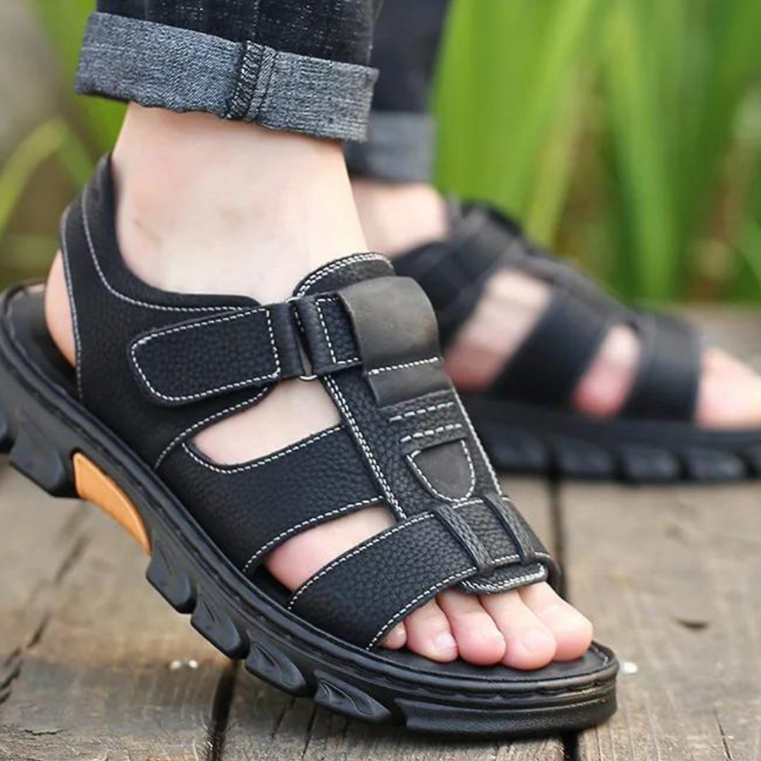 Open Toe Leather Sandals for Men