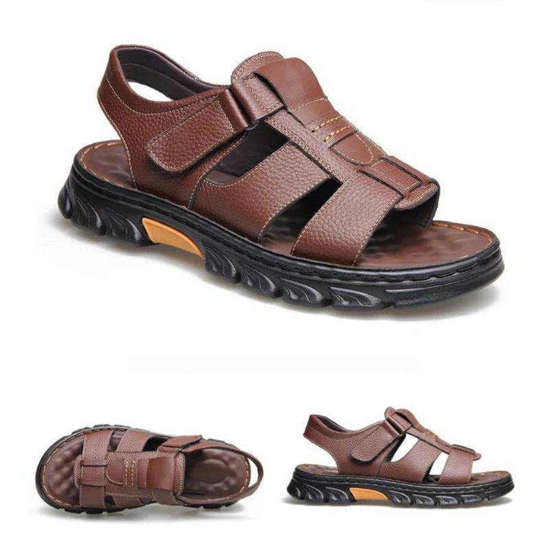 Open Toe Leather Sandals for Men