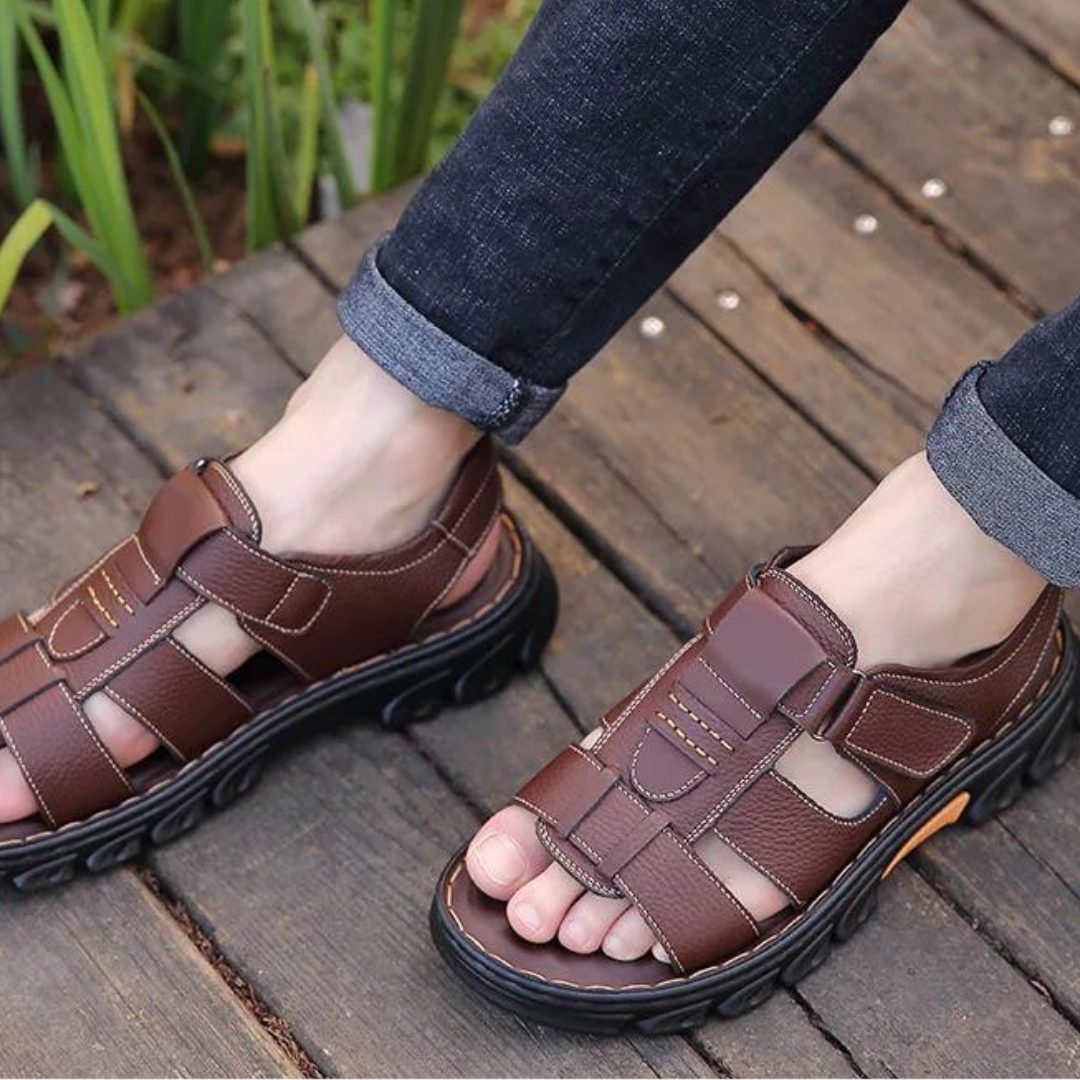 Open Toe Leather Sandals for Men