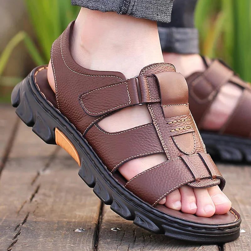 Open Toe Leather Sandals for Men