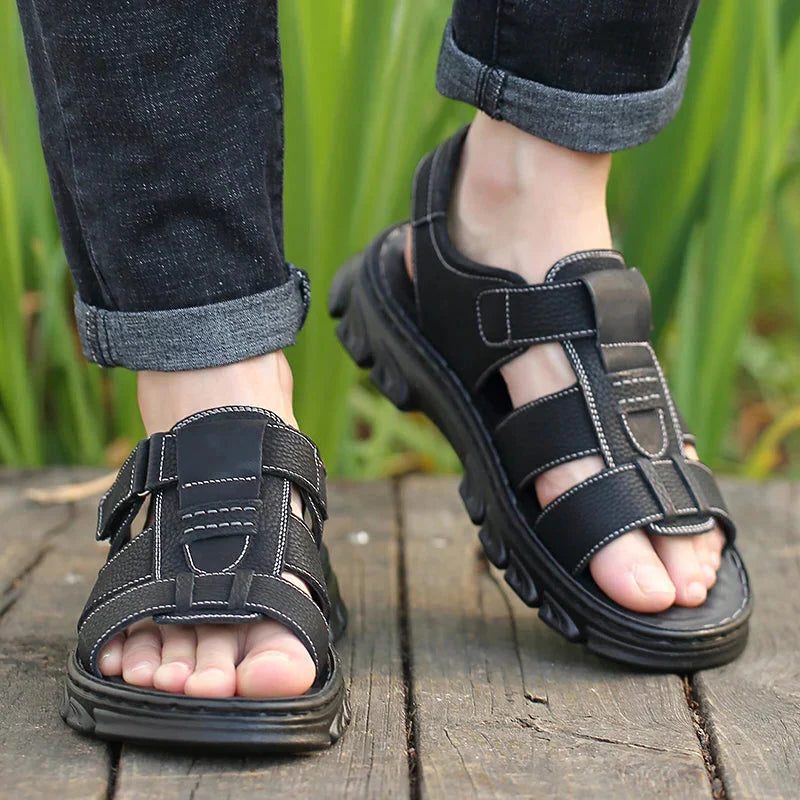 Open Toe Leather Sandals for Men