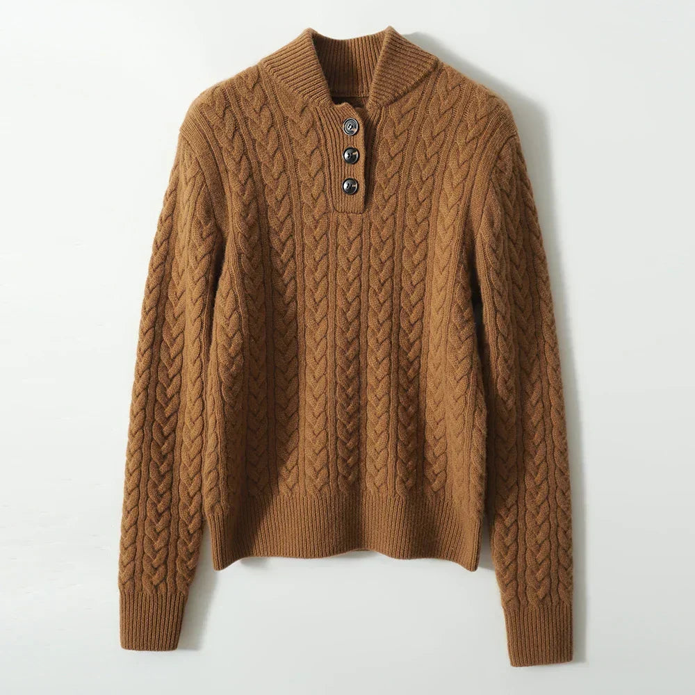Ophelia | Button-Up Cable Knit Sweater