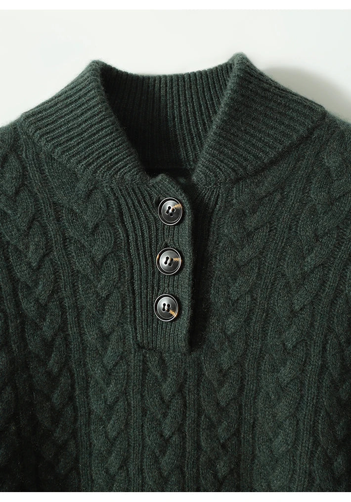 Ophelia | Button-Up Cable Knit Sweater