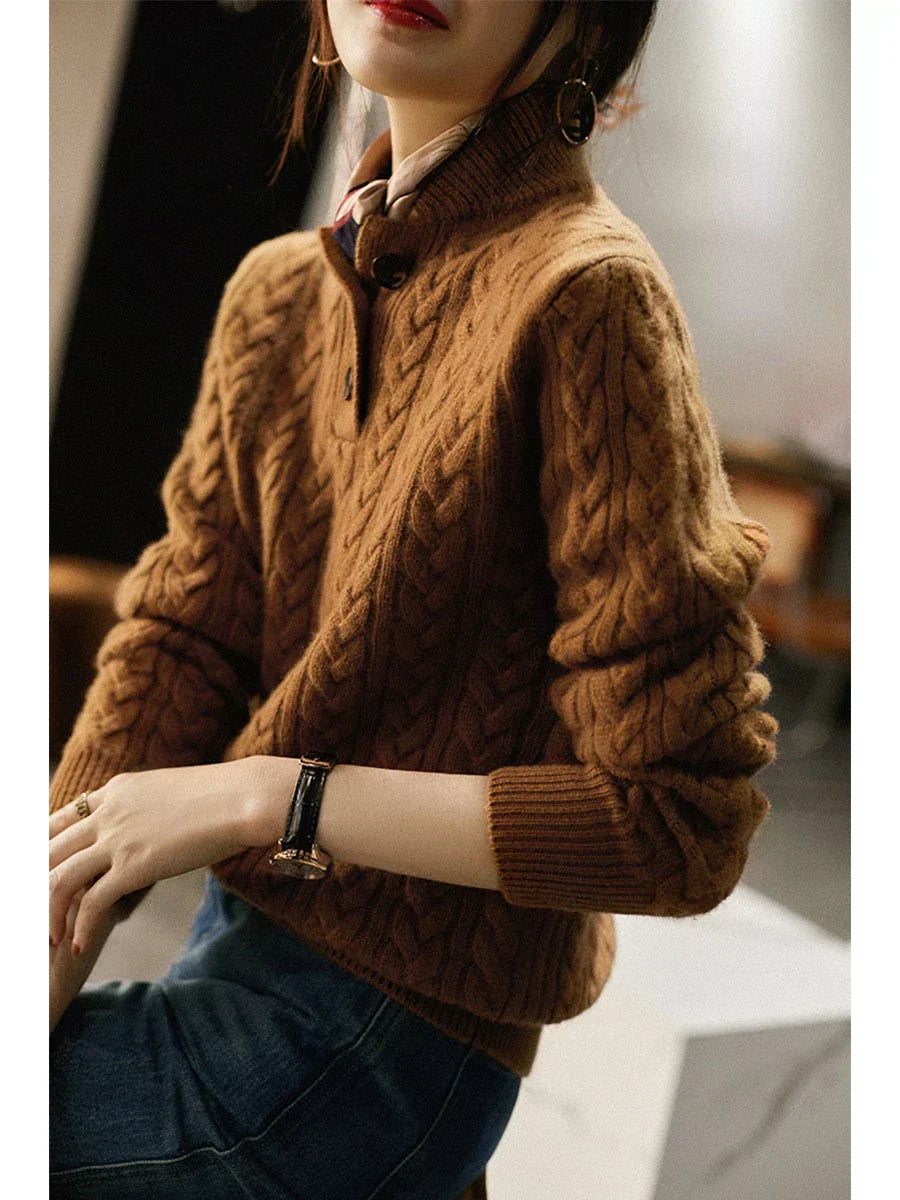 Ophelia | Button-Up Cable Knit Sweater