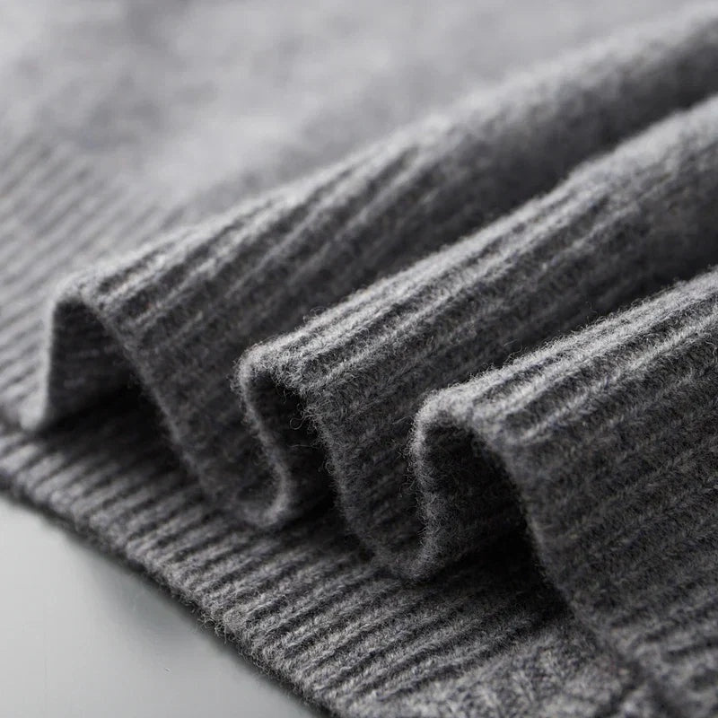 David | Men's Zip Up Sweater Knit Ribbed Collar
