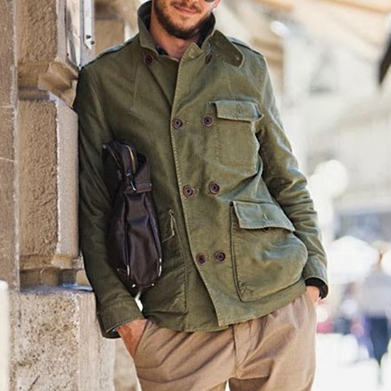 Trevor | Men's Peacoat Double Breasted Military Short Coat