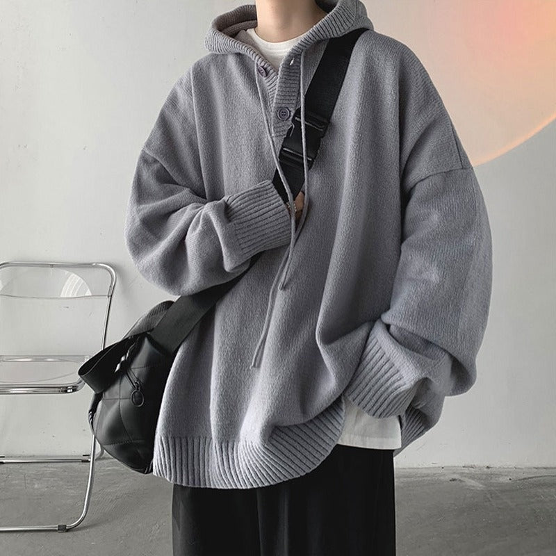 Jackson | Men's Oversized Knit Hoodie Pullover Sweater