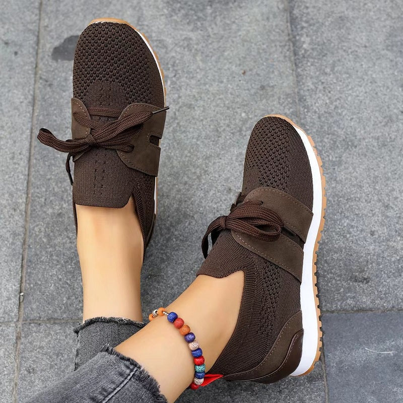 Women's Knit Slip-On Trainers with Bow Detail