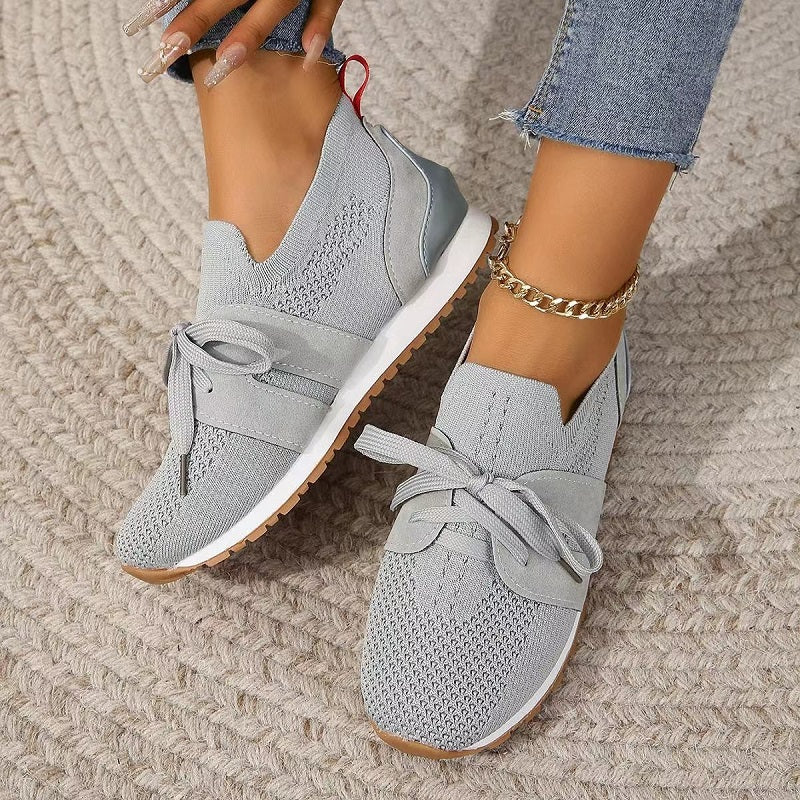 Women's Knit Slip-On Trainers with Bow Detail