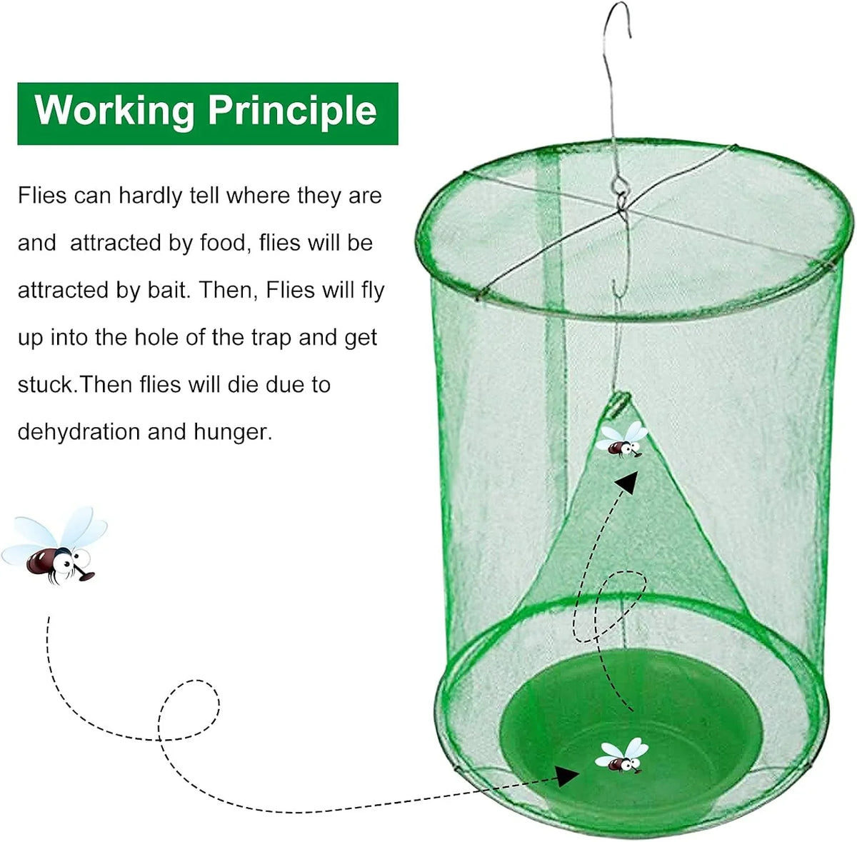 Outdoor Fly Trap | Reusable Iron Mesh & Non-Toxic | Pack Of 6