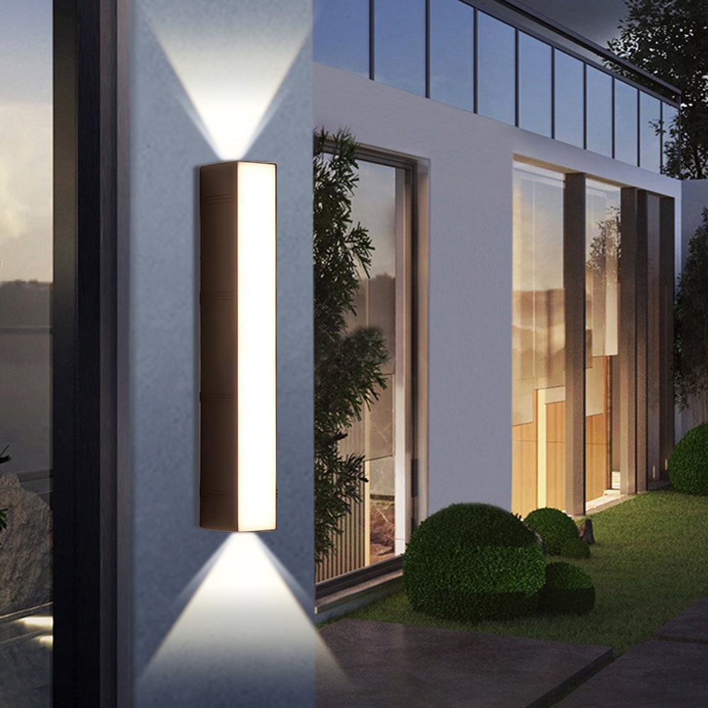 Outdoor Wall Lights LED Up and Down Modern Rectangular with Weather Resistance