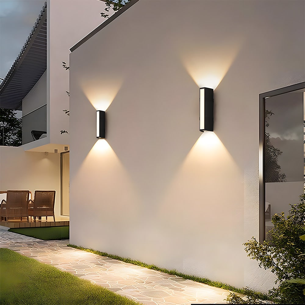 Outdoor Wall Lights LED Up and Down Modern Rectangular with Weather Resistance
