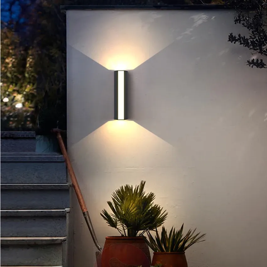 Outdoor Wall Lights LED Up and Down Modern Rectangular with Weather Resistance