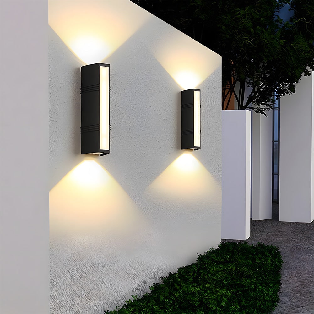 Outdoor Wall Lights LED Up and Down Modern Rectangular with Weather Resistance