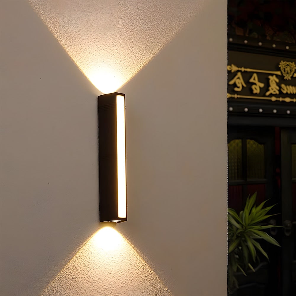 Outdoor Wall Lights LED Up and Down Modern Rectangular with Weather Resistance