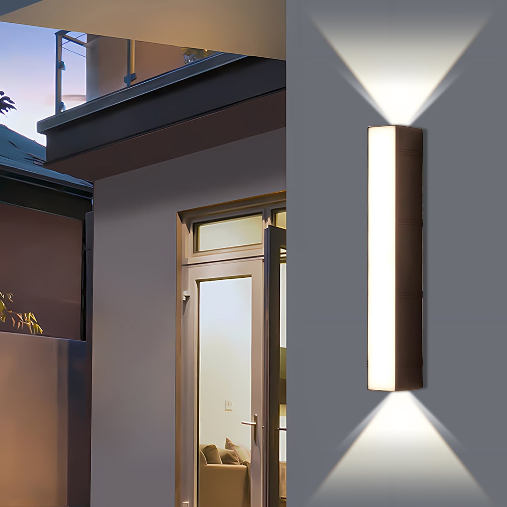 Outdoor Wall Lights LED Up and Down Modern Rectangular with Weather Resistance