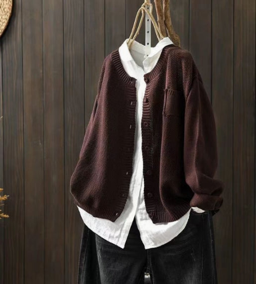 Women's Cotton Cardigan with Pockets | Relaxed Fit