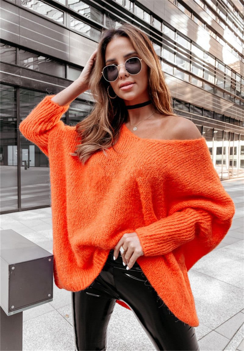 Philomene | Women's Oversized Knit Sweater with Wide Neck