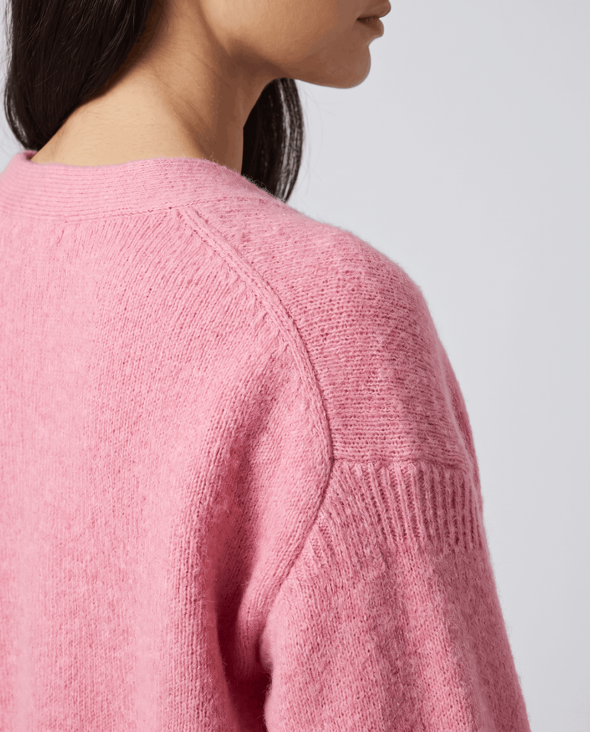 Oversized V-Neck Cardigan Sweater – Fuzzy Wool Knit, Drop Shoulder & Button Front | Zelie
