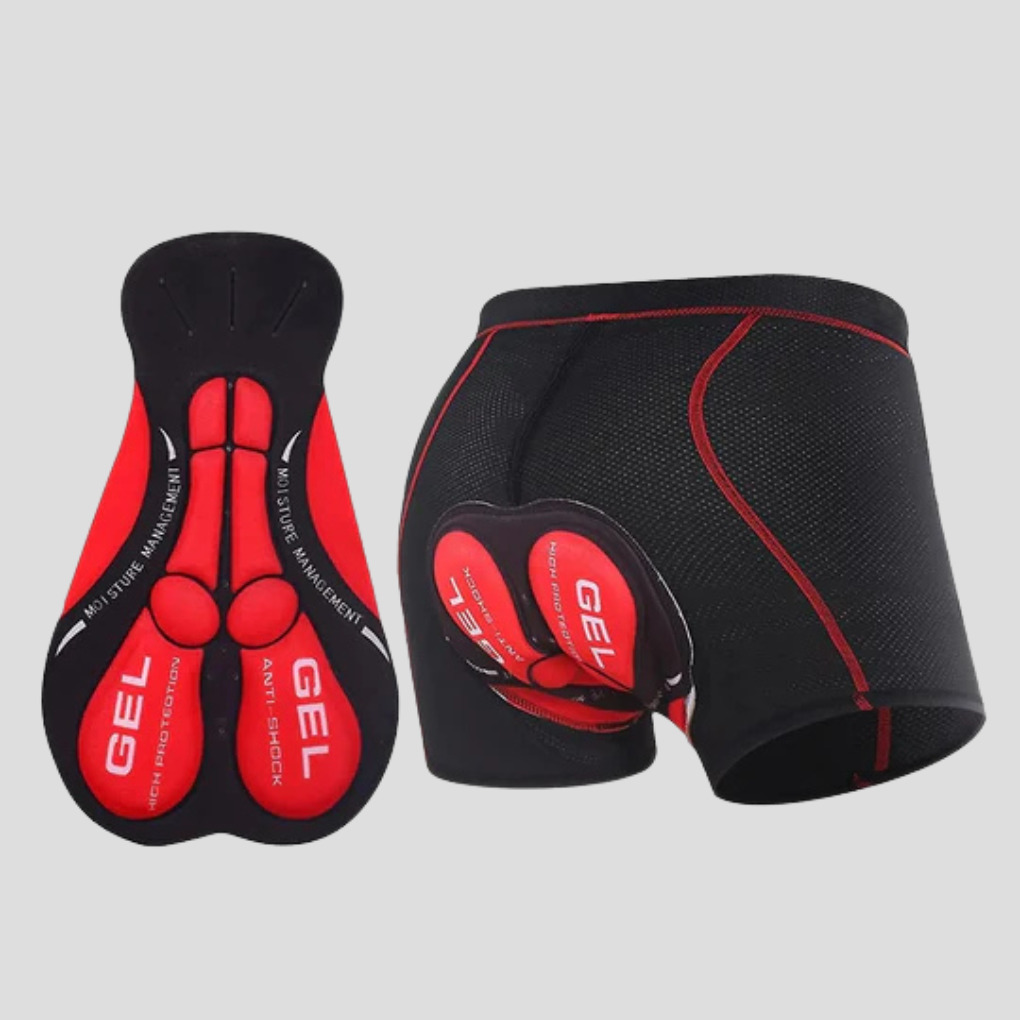 Padded Bike Shorts with Gel Seat Cushion and Mesh Panels