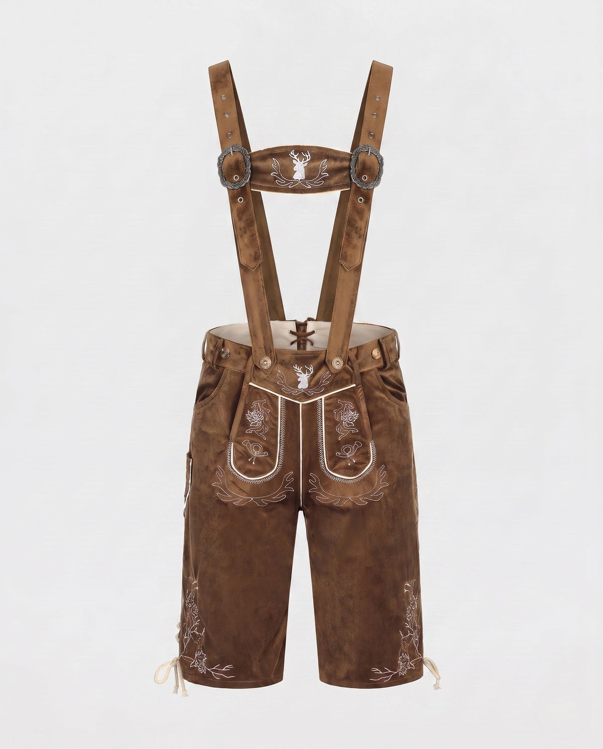 Women’s Traditional Embroidered Lederhosen Shorts – Adjustable Suspender Leather-Style Folk Trousers for Oktoberfest Festivals Cultural Celebrations and Heritage-Inspired Occasion Wear