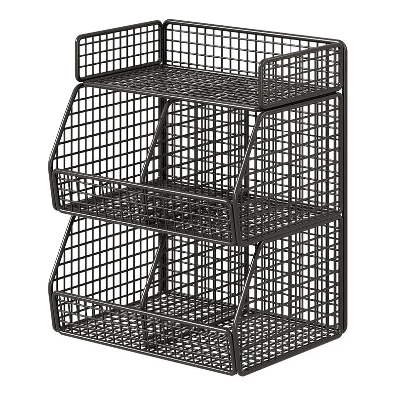 Pantry Organizer | Stackable Wire & Two Open-Front Baskets