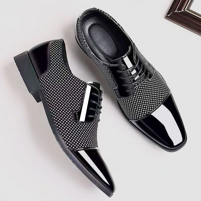 Patent Cap Toe Lace-Up Oxford for Men