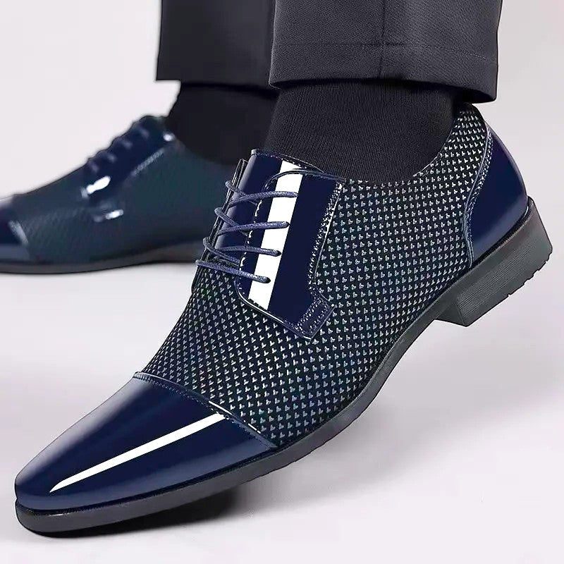 Patent Cap Toe Lace-Up Oxford for Men