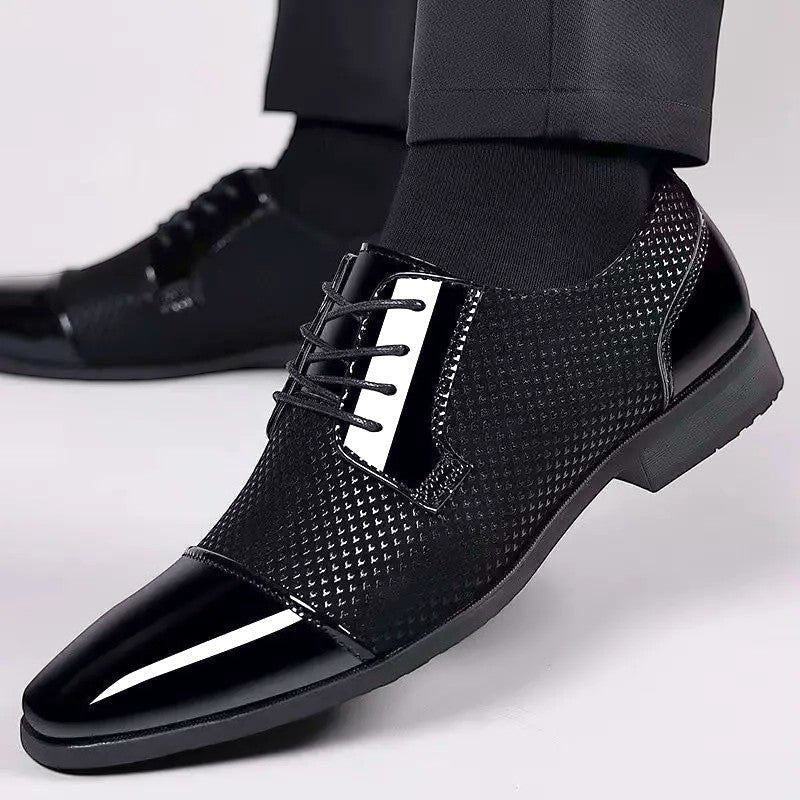 Patent Cap Toe Lace-Up Oxford for Men