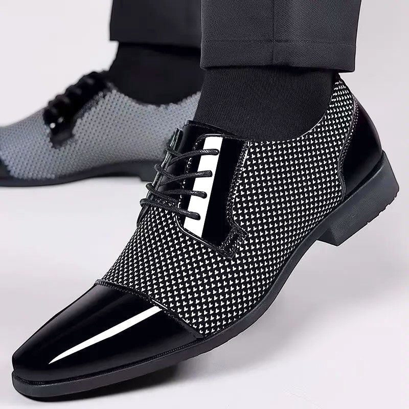 Patent Cap Toe Lace-Up Oxford for Men