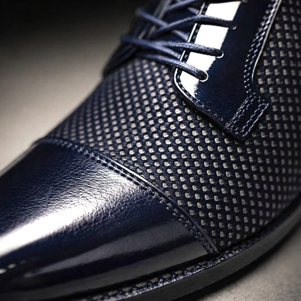 Patent Cap Toe Lace-Up Oxford for Men