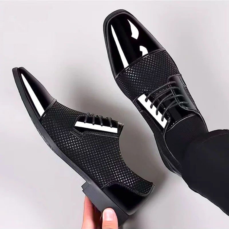 Patent Cap Toe Lace-Up Oxford for Men