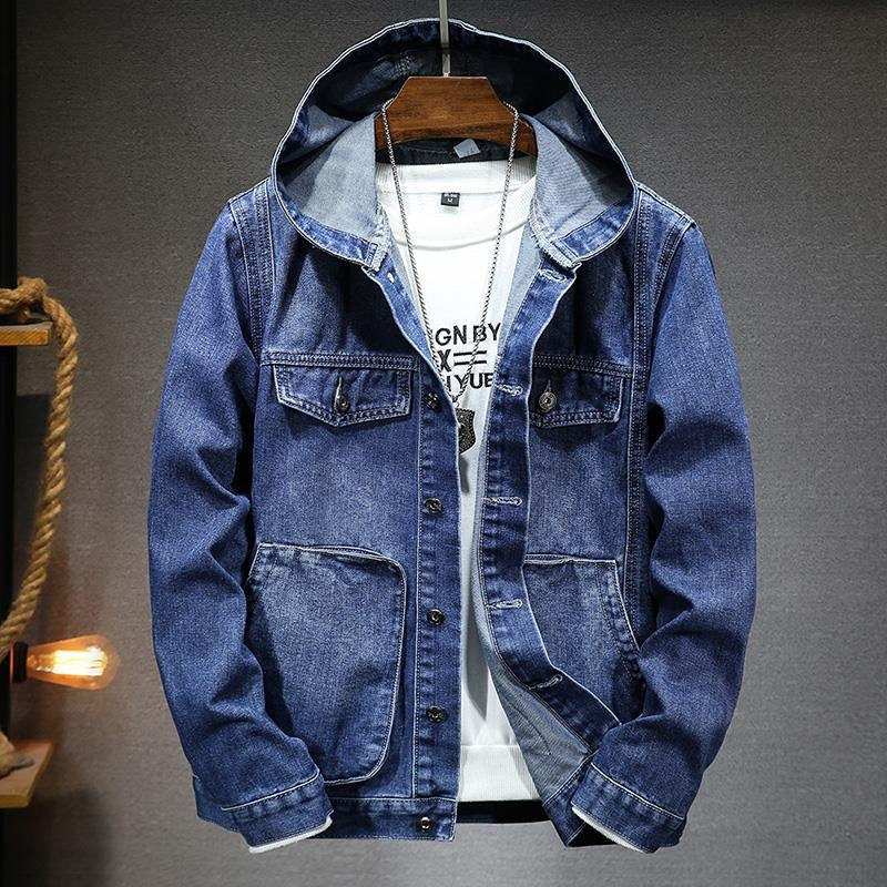 Preston | Men's Hooded Denim Jacket Jean Jacket Pockets