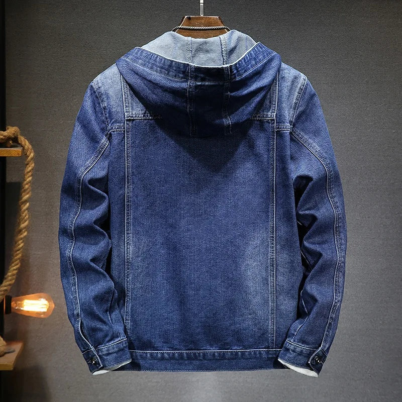 Preston | Men's Hooded Denim Jacket Jean Jacket Pockets