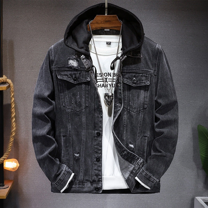 Preston | Men's Hooded Denim Jacket Jean Jacket Pockets