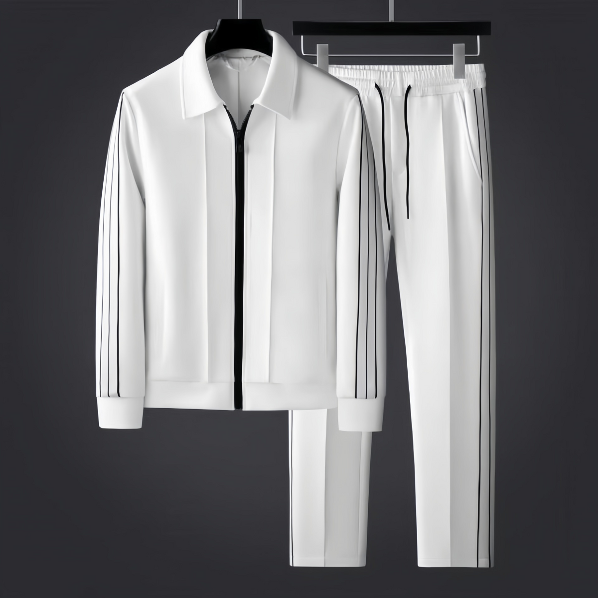 Isaiah | Men's Athletic Tracksuit Zip Up Side Stripes