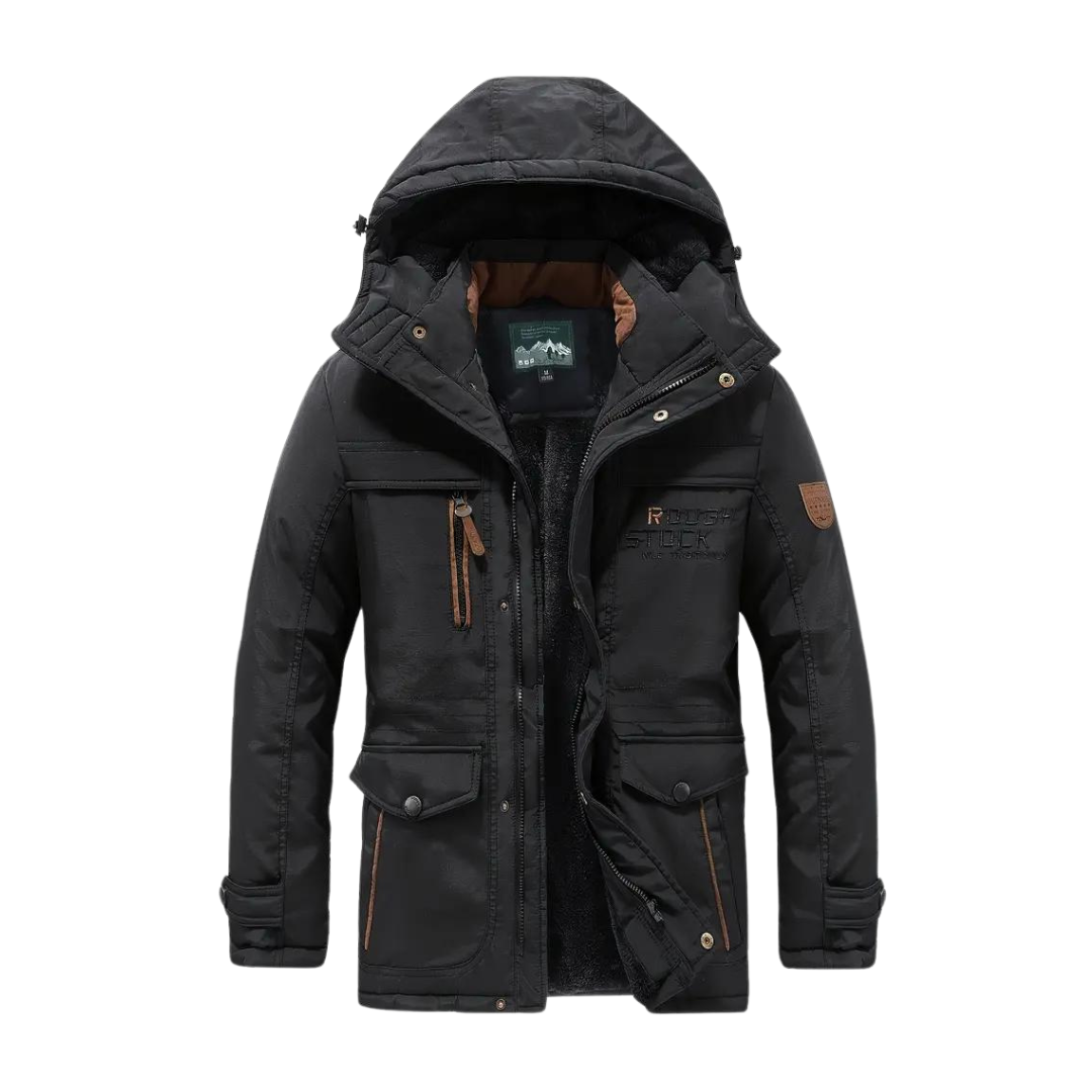 Spencer | Men's Winter Quilted Parka Jacket Hooded Fleece Lined