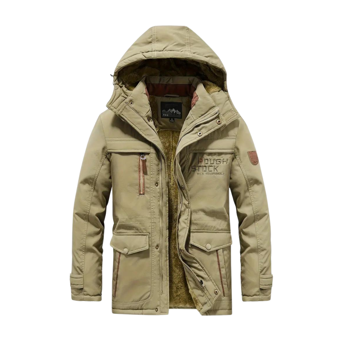 Spencer | Men's Winter Quilted Parka Jacket Hooded Fleece Lined