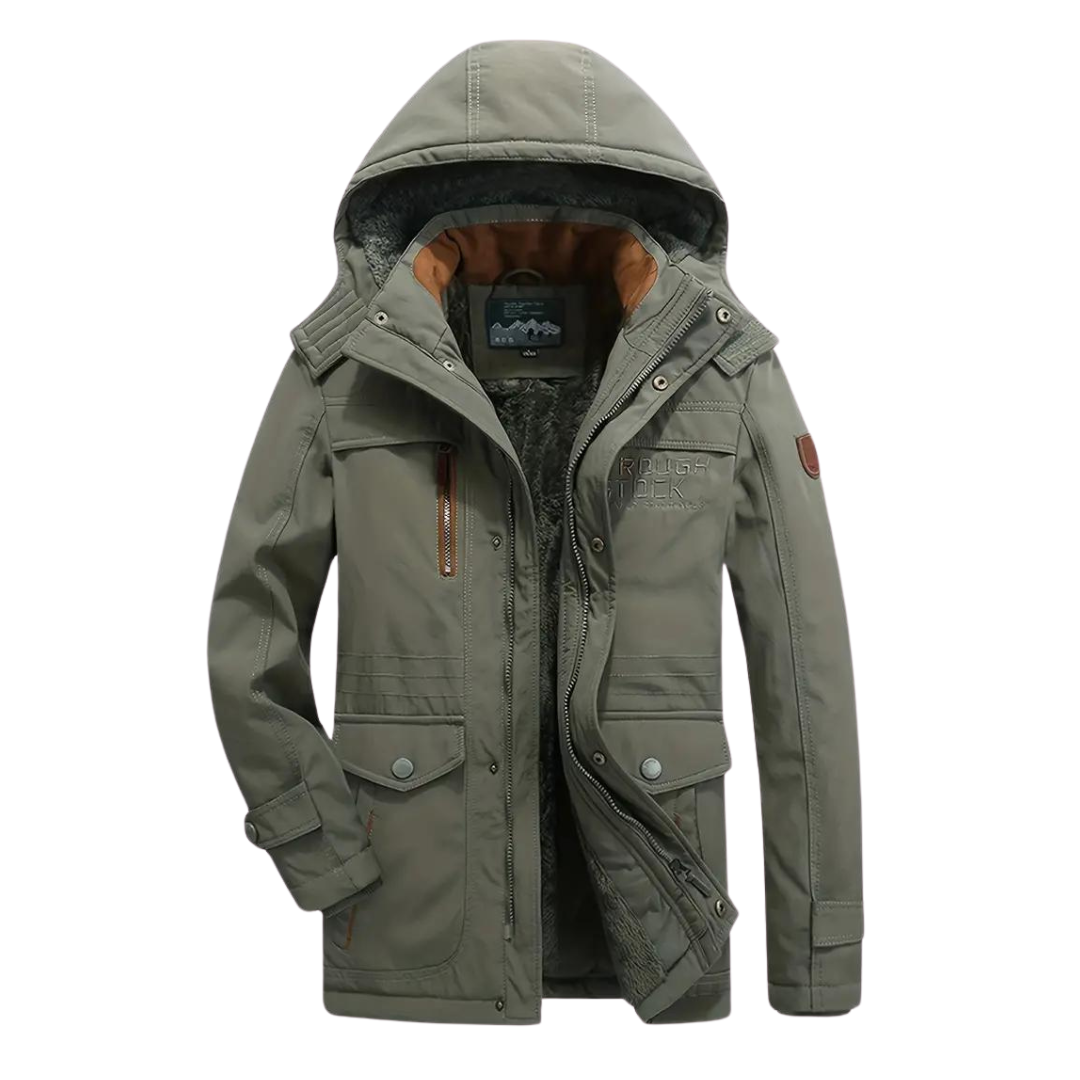 Spencer | Men's Winter Quilted Parka Jacket Hooded Fleece Lined