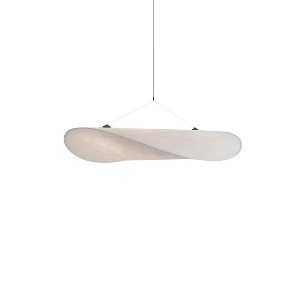 Pendant Light with Sculptural Ribbon Shade and Textured Diffuser for Bathroom Fixtures