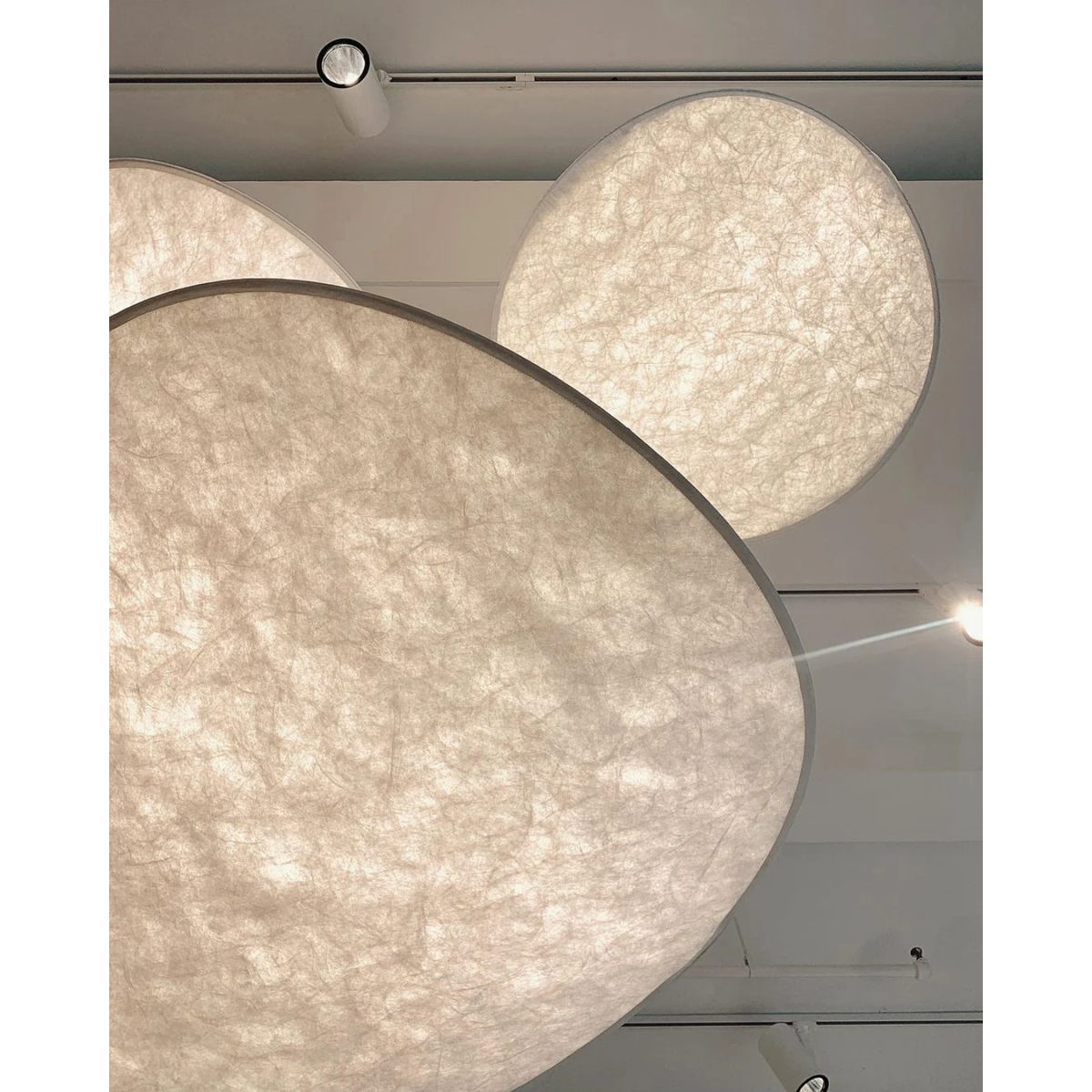 Pendant Light with Sculptural Ribbon Shade and Textured Diffuser for Bathroom Fixtures