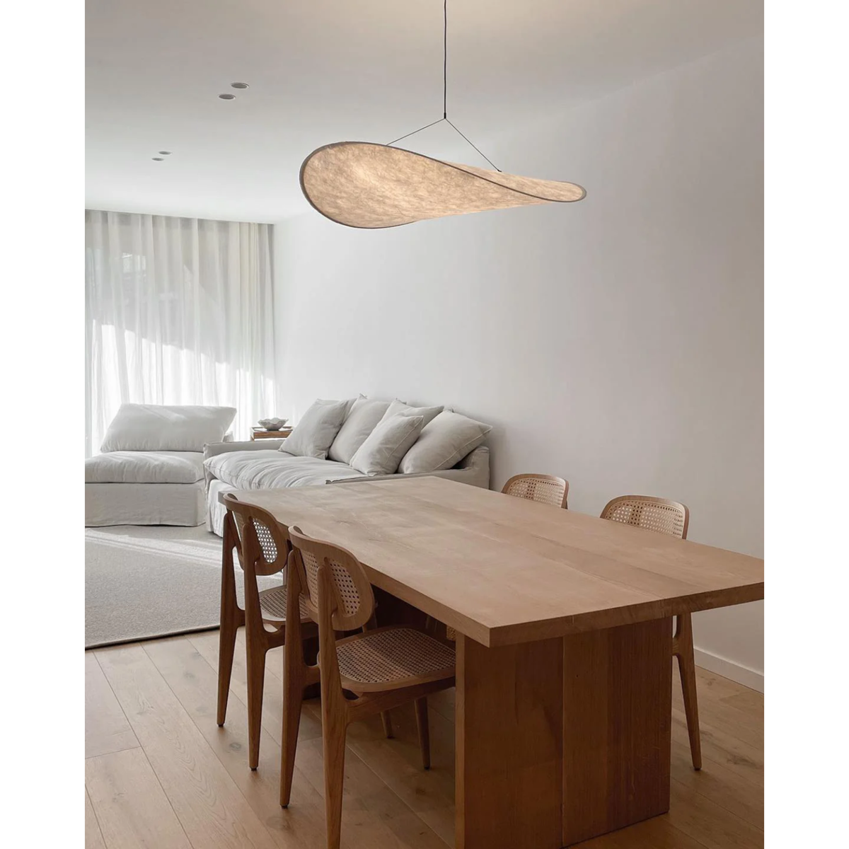 Pendant Light with Sculptural Ribbon Shade and Textured Diffuser for Bathroom Fixtures