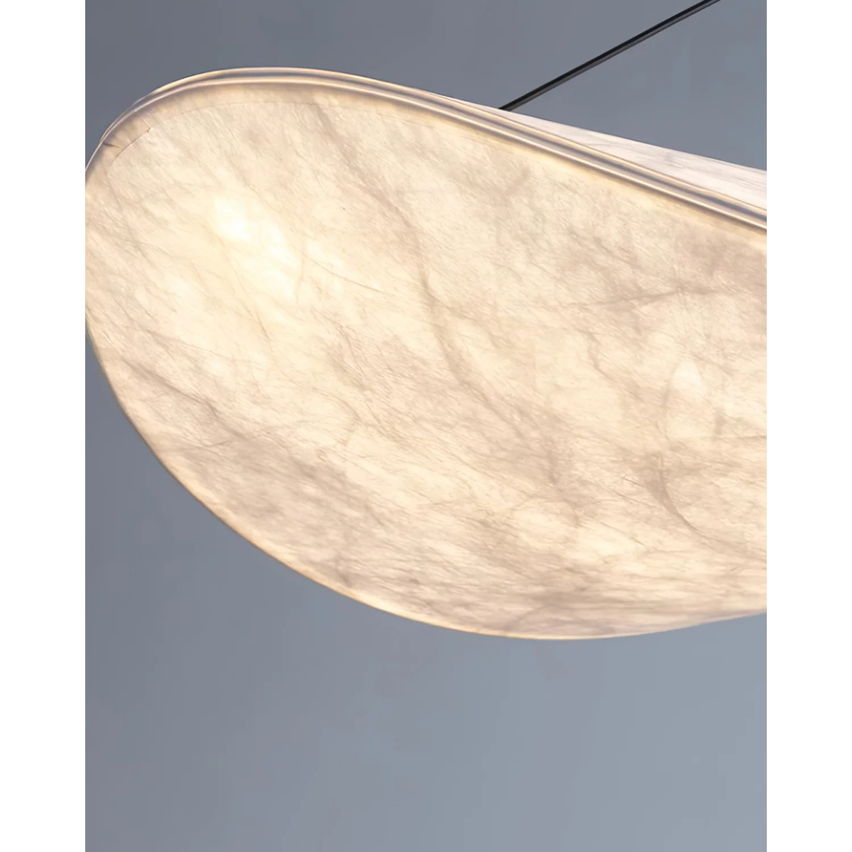 Pendant Light with Sculptural Ribbon Shade and Textured Diffuser for Bathroom Fixtures