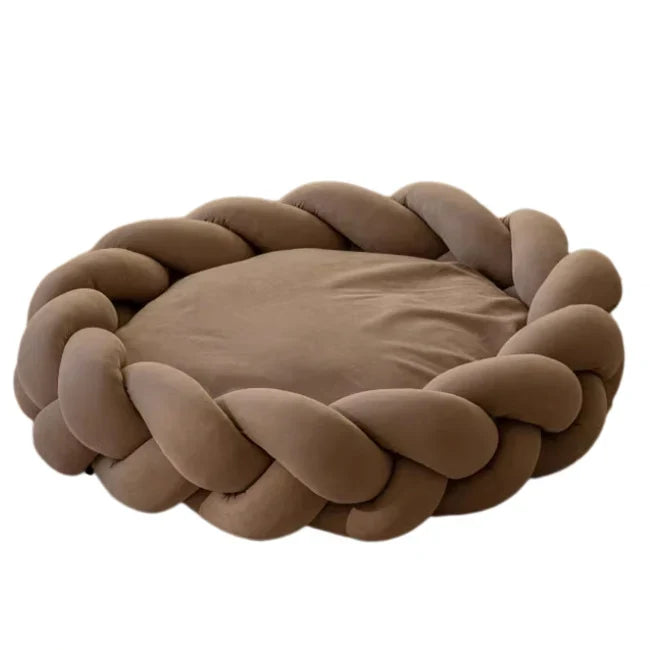 Pet Bed | Braided Edge & Soft Plush | Machine Washable