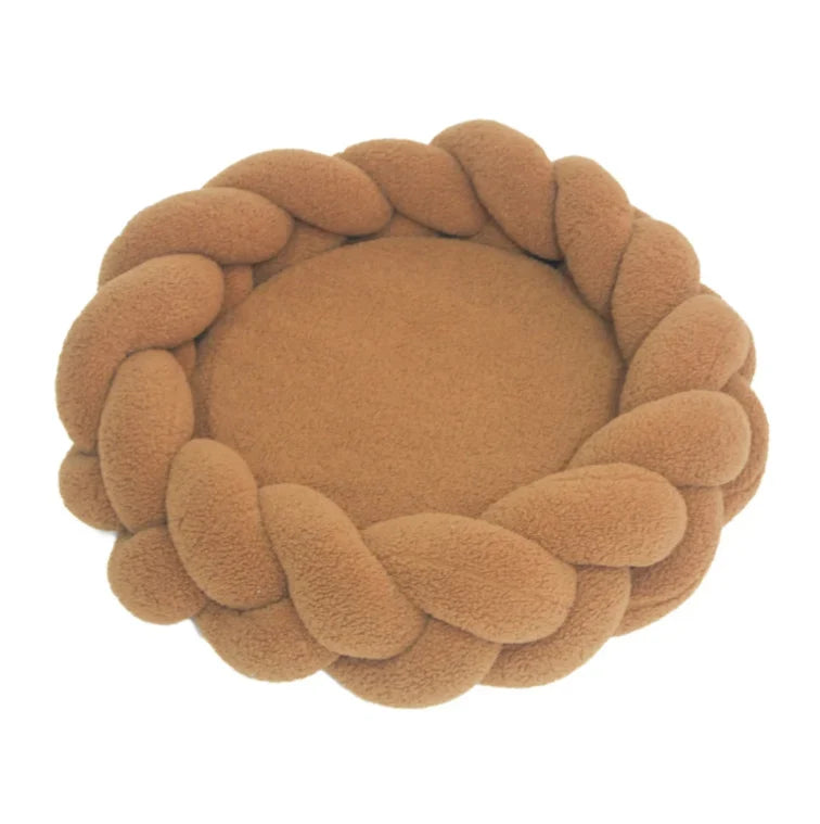 Pet Bed | Braided Edge & Soft Plush | Machine Washable