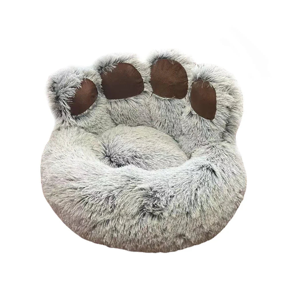 Pet Bed | Paw-Shaped Plush & Removable Washable Cover