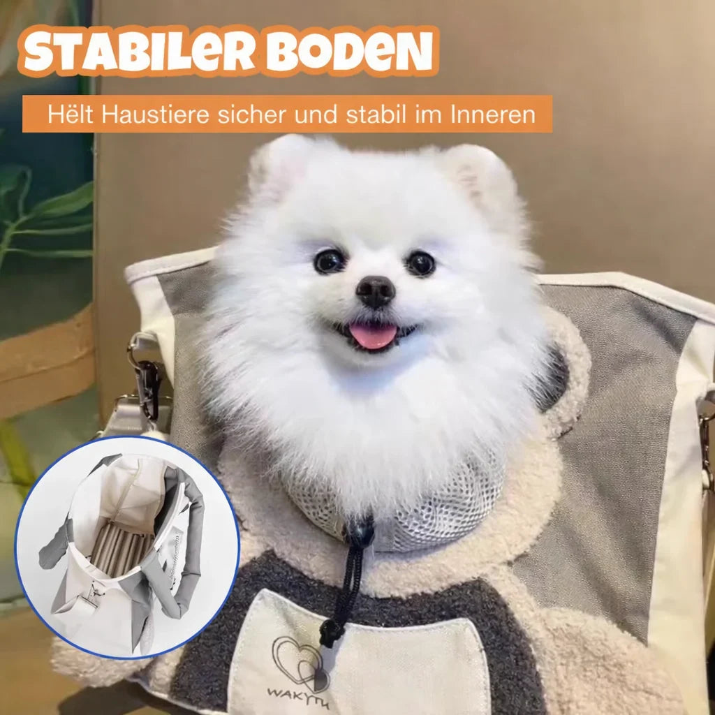 Pet Carrier Backpack | Bear-Shaped Canvas & Open Front | Up To 5 kg