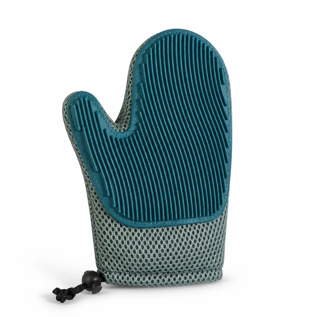 Pet Hair Removal Glove | Double-Sided Massage & Rubberized Bristles | Fits Left & Right Hands